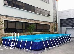 Каркасный летний бассейн для детского лагеря 10 x 25 x 1 метр